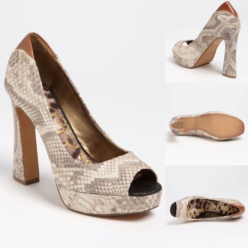 Sam Edelman Tacoma Snakeskin Leather Pumps Heels